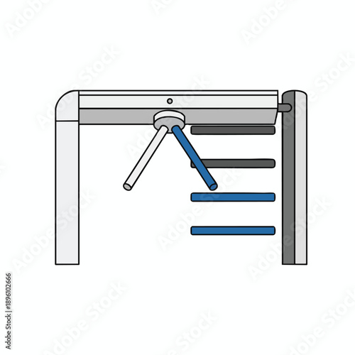 Simple vector illustration of a security turnstile gate