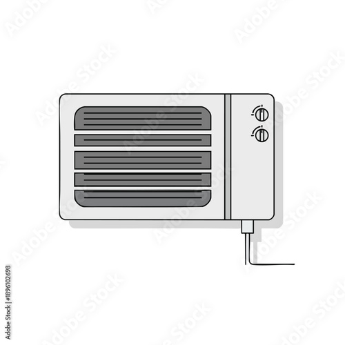 Simple Line Art of a Portable Air Conditioner