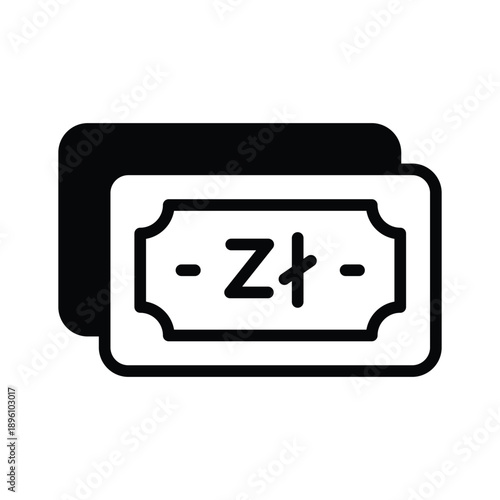 Visually appealing glyph icon of polish zloty, editable vector