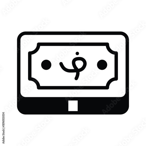 Well designed glyph icon showing afghani currency for premium use