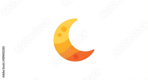 A crescent moon icon with a gradient of warm colors, representing nighttime and celestial themes