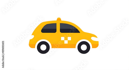 Vibrant yellow public transportation icon representing efficient urban mobility and convenient on-demand city rides for passengers seeking quick and reliable travel solutions