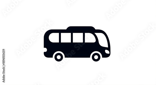 Minimalist bus icon, a clean vector illustration symbolizing modern public transportation, passenger travel, and efficient urban commuting for various design needs
