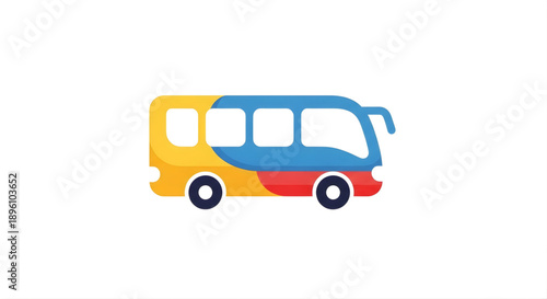 Colorful cartoon bus representing public transportation and travel adventures