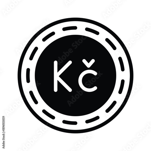Easy to edit glyph icon of czech koruna is ready