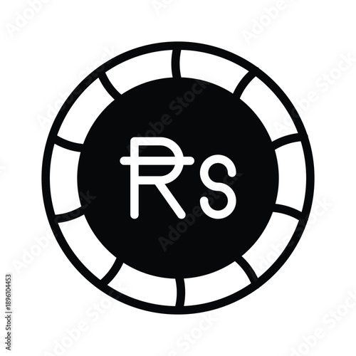 A visually appealing glyph icon of pakistani rupee is ready
