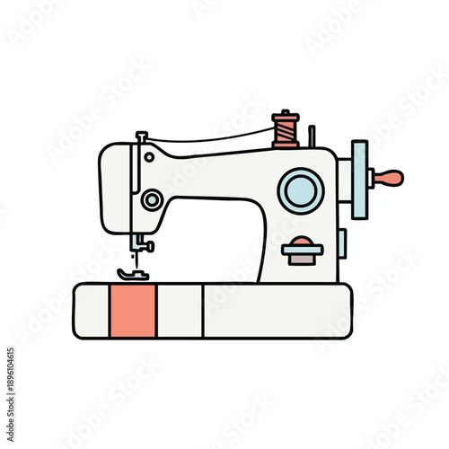 Stylish Sewing Machine Illustration