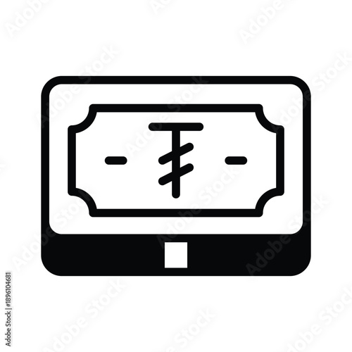 Grab this glyph icon of mongolian tugrik is editable