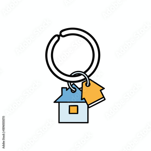 Simple House Keychain Illustration