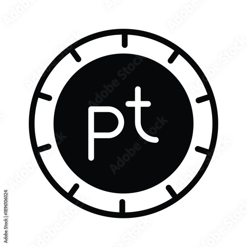 Well designed glyph icon showing spanish peseta currency concept