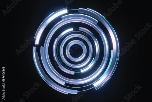 Hi-Tech Digital Layout Circle Illustration, Futuristic Digital Technology Concept Vector Design Template