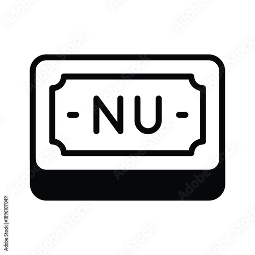 Easy to edit glyph icon showing bhutanese ngultrum design