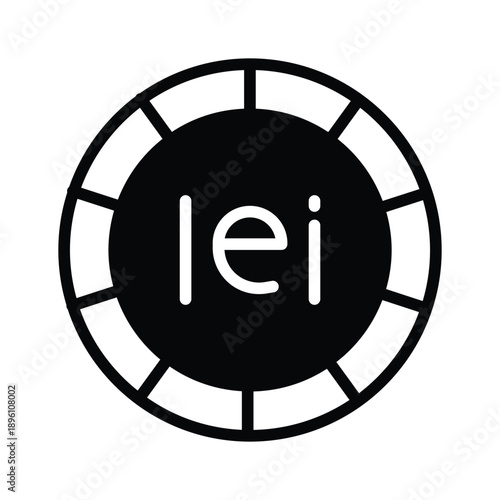 Premium glyph icon of romanian leu is ready for stock