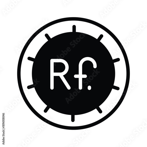 Trendy glyph icon showing maldivian rufiyaa currency concept