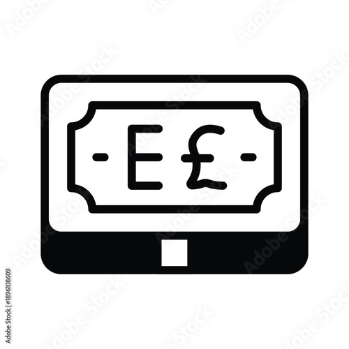 Well designed glyph icon showing algerian currency concept