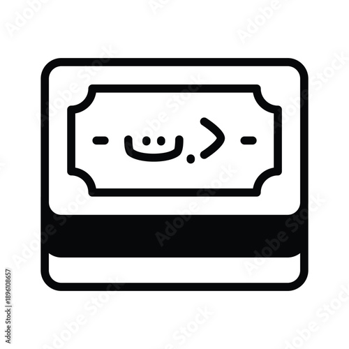 A visually engaging glyph icon of tunisian dinar is editable