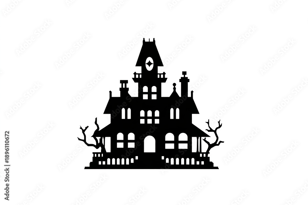 Obraz premium Icon of of a creepy castle