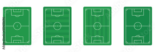 Football field icon vector illustration featuring green football pitch, line style design, sports ground layout, minimal graphic symbol