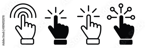 interactivity icons set virtual reality connection vector collection.