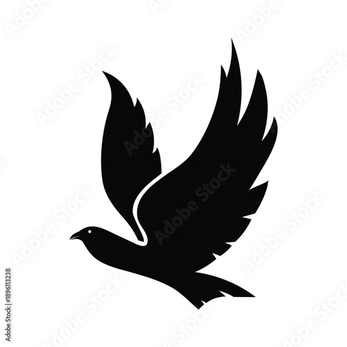 Flying Dove Silhouette Symbol