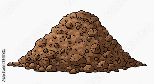 Cartoon Illustration of a Soil Pile