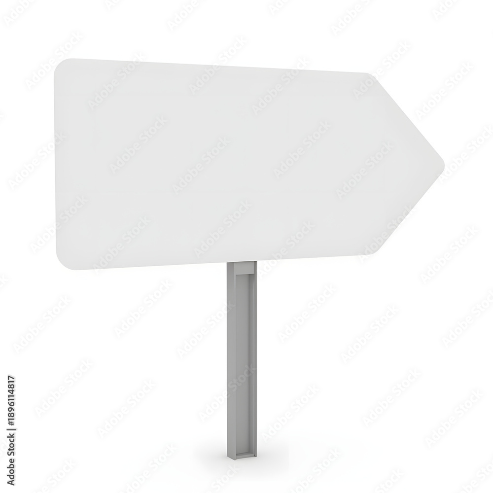 Fototapeta premium Blank directional sign pointing with minimal design, guidance symbol