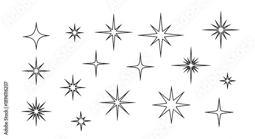Sparkle and shine starburst set for decorative design elements.