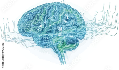 Circuit brain a visual representation of artificial intelligence and machine learning