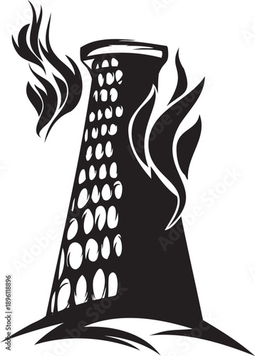 タワー・タロットカードのシンプルな暗示の絵柄イラスト