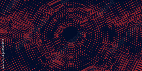 Red halftone dots blue color pattern gradient grunge texture background. Dot pop art comic sport style vector illustration.