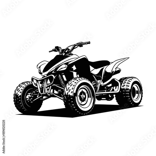 Quad bike vector illustration on white background.