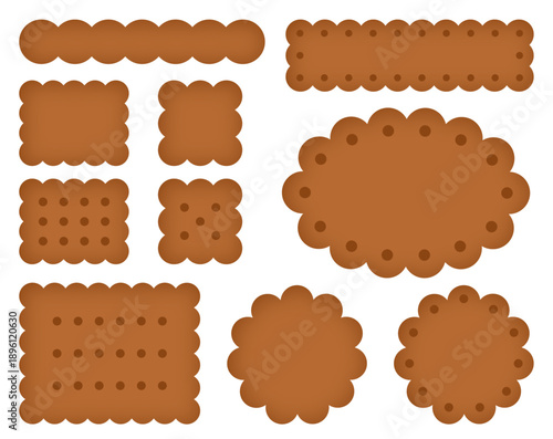 Chocolate cookie and biscuit icon collection. vector illustration