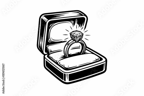 Engagement Ring Box Illustration