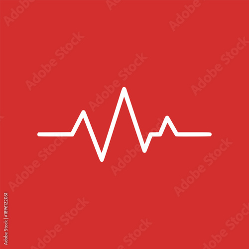 Minimal pulse line icon with three peaks representing heartbeat, signal, and activity. Clean vector design suitable for health, fitness, technology, data, and modern UI applications.
