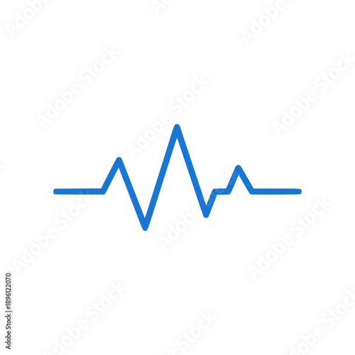 Minimal pulse line icon with three peaks representing heartbeat, signal, and activity. Clean vector design suitable for health, fitness, technology, data, and modern UI applications.
