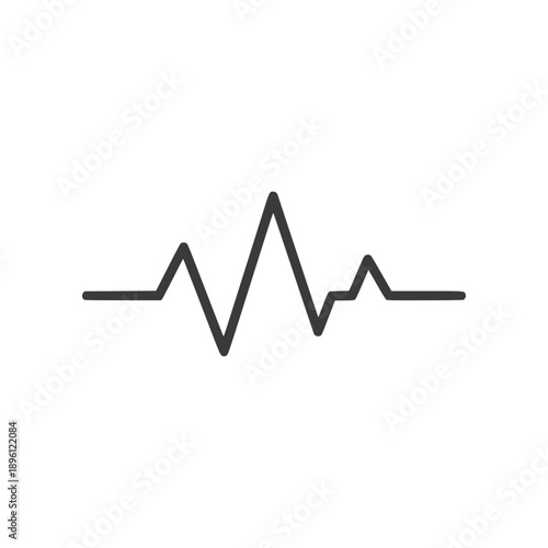 Minimal pulse line icon with three peaks representing heartbeat, signal, and activity. Clean vector design suitable for health, fitness, technology, data, and modern UI applications.

