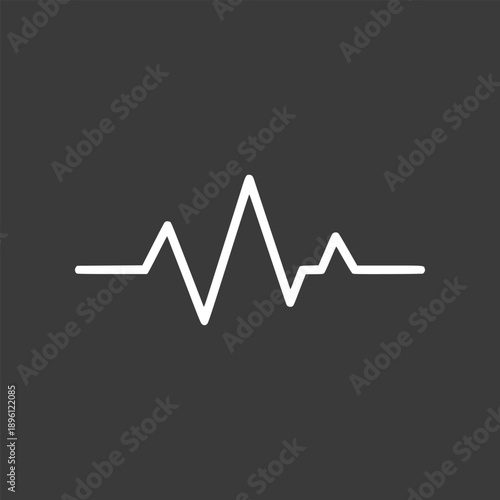 Minimal pulse line icon with three peaks representing heartbeat, signal, and activity. Clean vector design suitable for health, fitness, technology, data, and modern UI applications.
