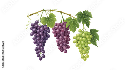 Wallpaper Mural Vibrant Grape Bunches on Vine – Fresh Produce and Healthy Eating Torontodigital.ca