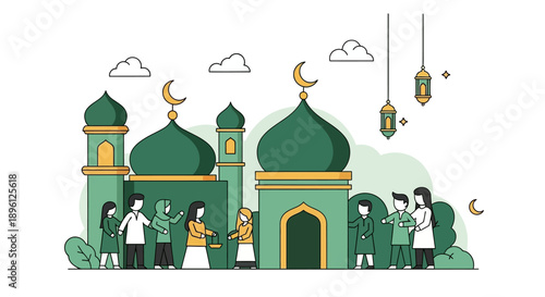 People at Mosque Building.