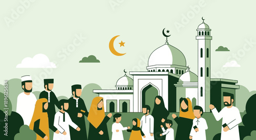 People in front mosque.