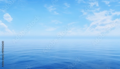 Blue ocean meets blue sky in an endless horizon