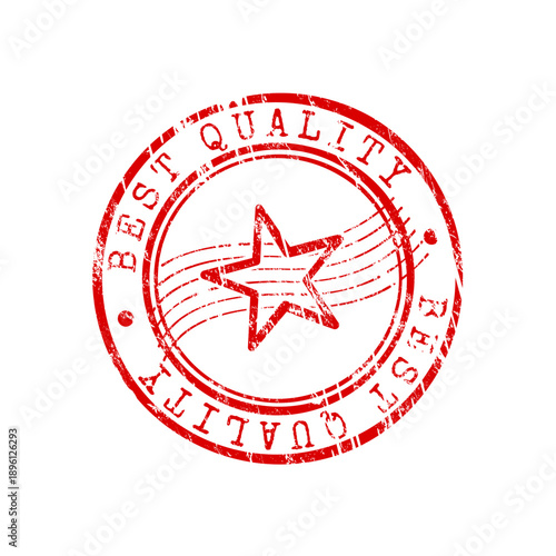 Best quality red rubber stamp with star and grunge effect