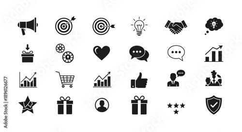 Collection of business icons for marketing and communication