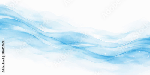 Abstract blue background with flowing waves of light and water vector illustration featuring a clean motion curve design for a summer ocean sea nature wallpaper backdrop