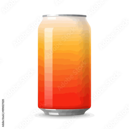 Refreshing Citrus Soda Can with Gradient Orange and Yellow Colors