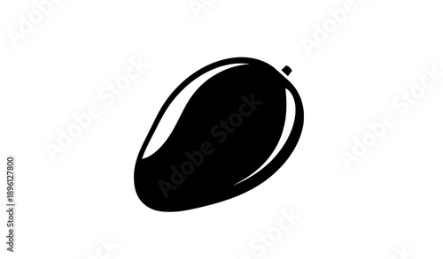 Minimalist mango silhouette vector artwork isolated on white