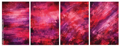 abstract backgrounds in red and purple color lines blended tones ,featuring distressed and rough texture ,doted texture . 