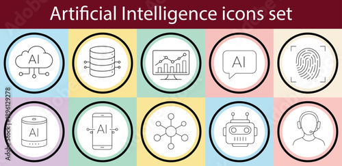 Artificial Intelligence icons set.eps