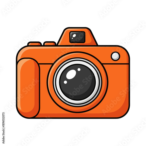 Retro Orange Camera Icon - Vintage Photography Symbol