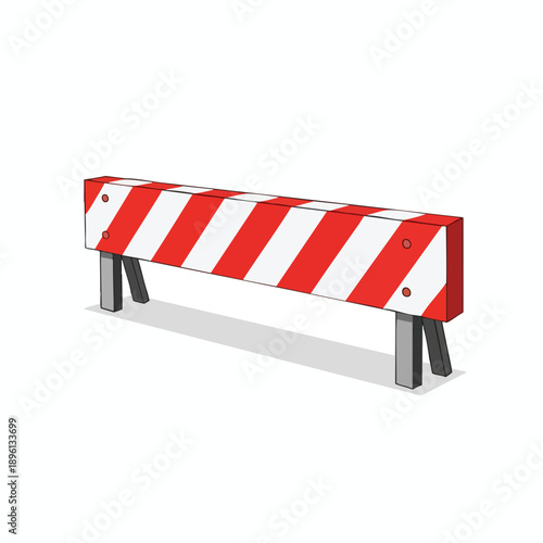 Red and White Striped Barrier